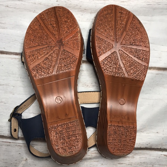 Soft Comfort Garden Path Wedge Sandals Navy Size 7.5 - Picture 7 of 10